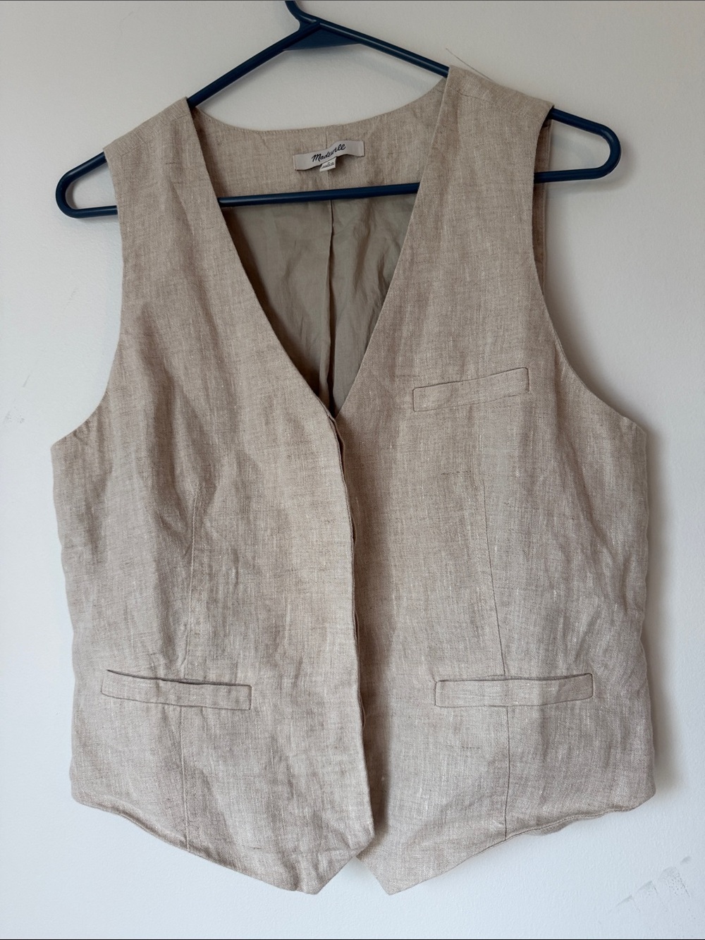 Madewell Natural Linen V-Neck Vest